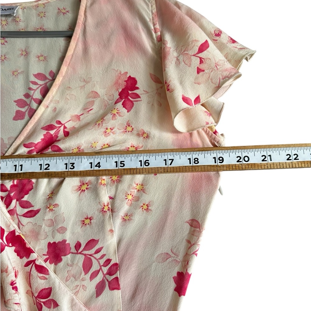 GERARD DAREL WOMANS SILK FLORAL PINK MIDI DRESS SIDED ZIPPER SZ 8.5 US - Picture 8 of 12